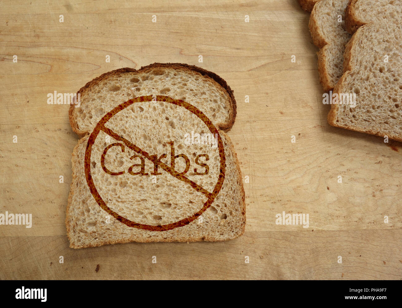 Carbohydrate ban Stock Photo