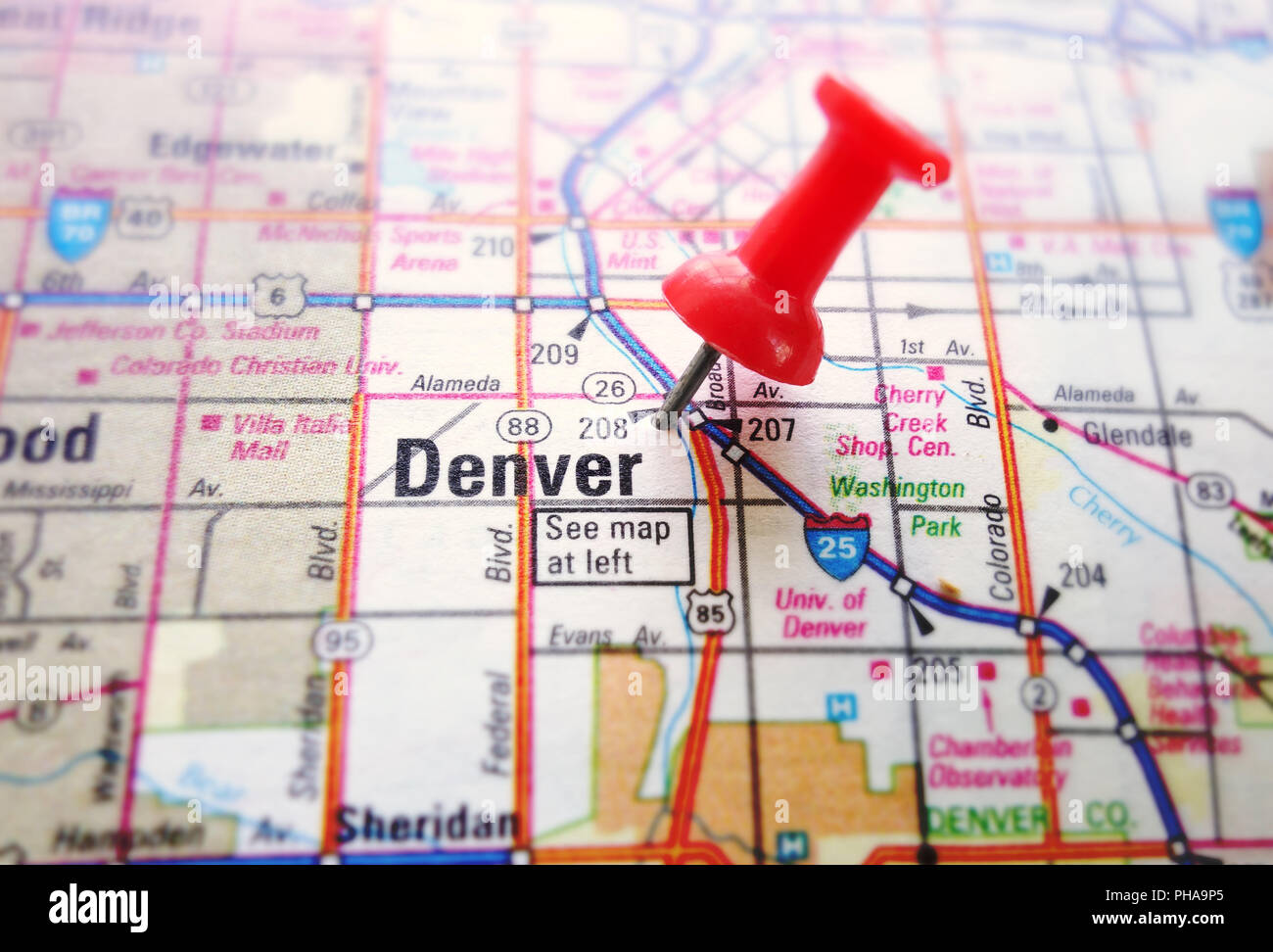 Denver map Stock Photo Alamy