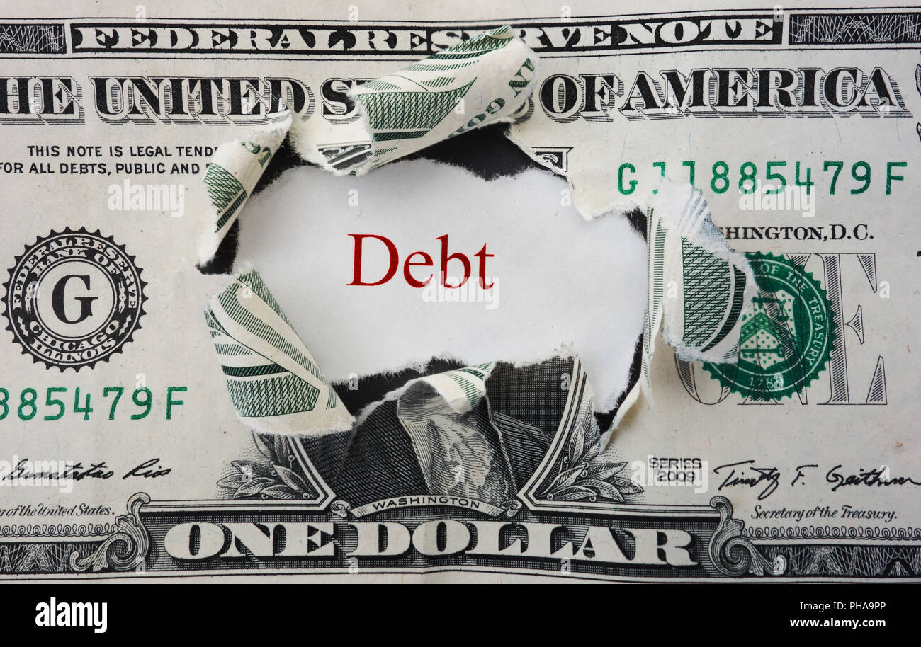Red debt Stock Photo