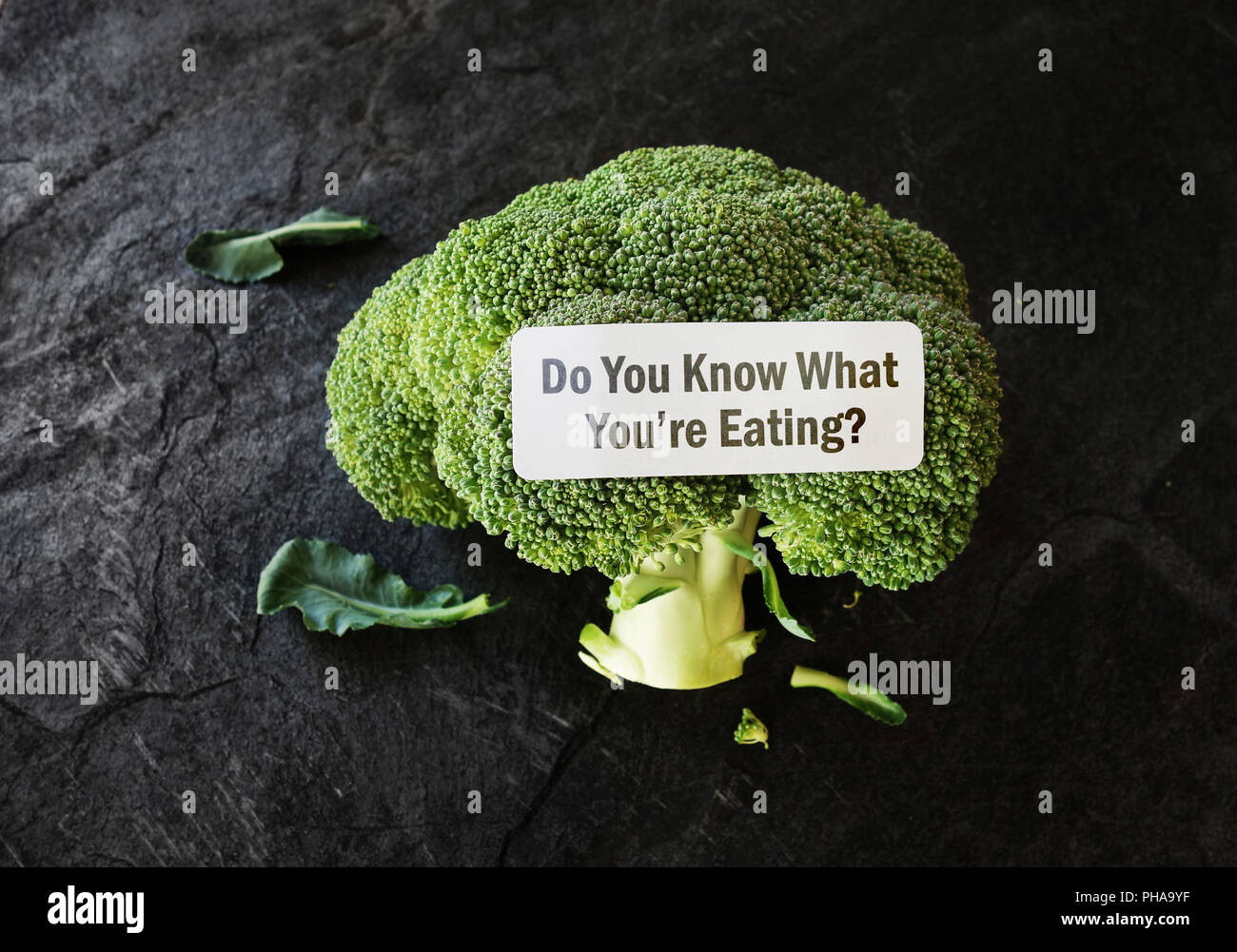 What Youre Eating food label Stock Photo