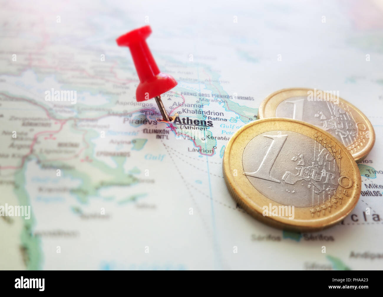 Greece Euro map Stock Photo