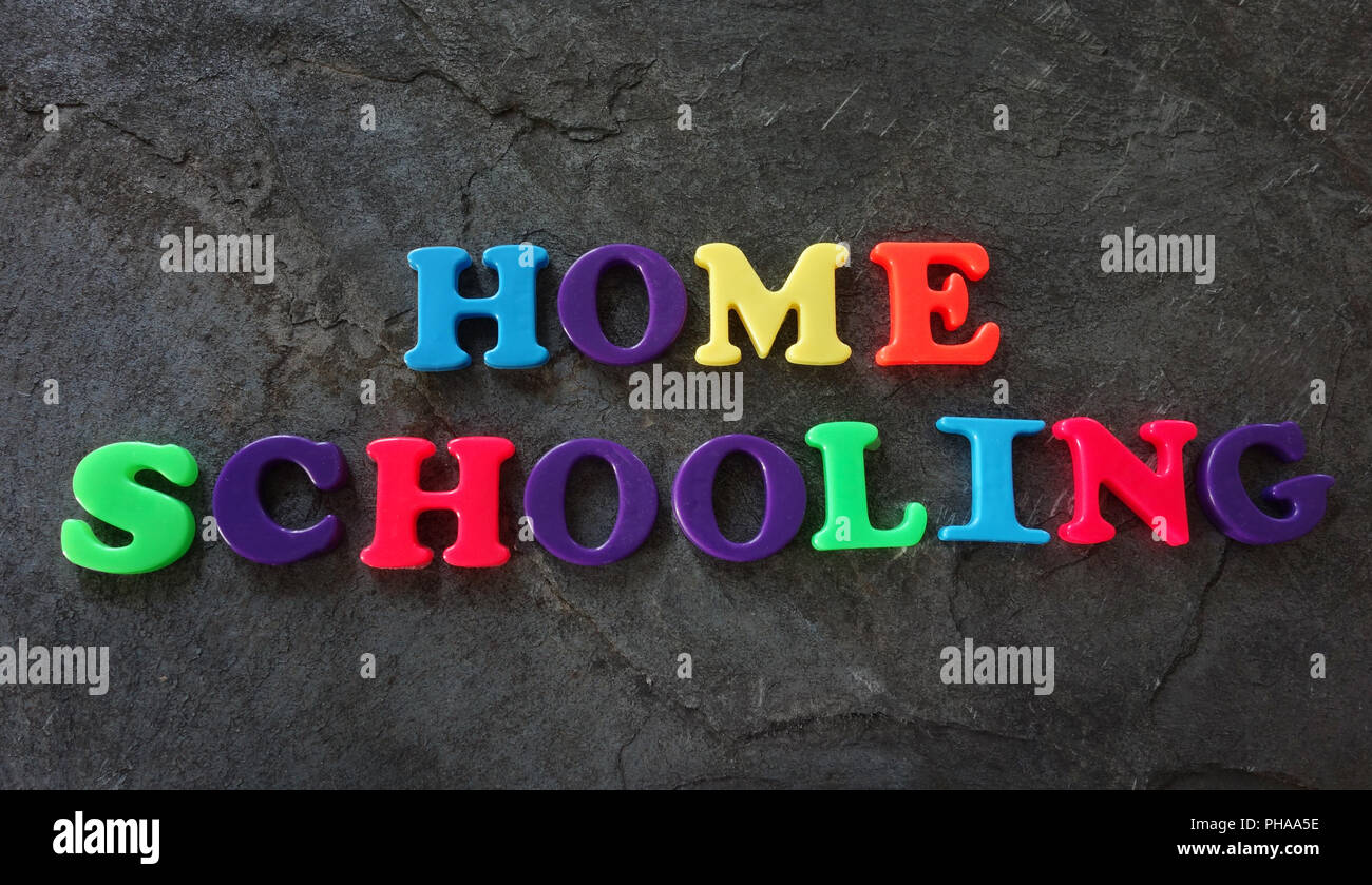 Home Schooling letters Stock Photo