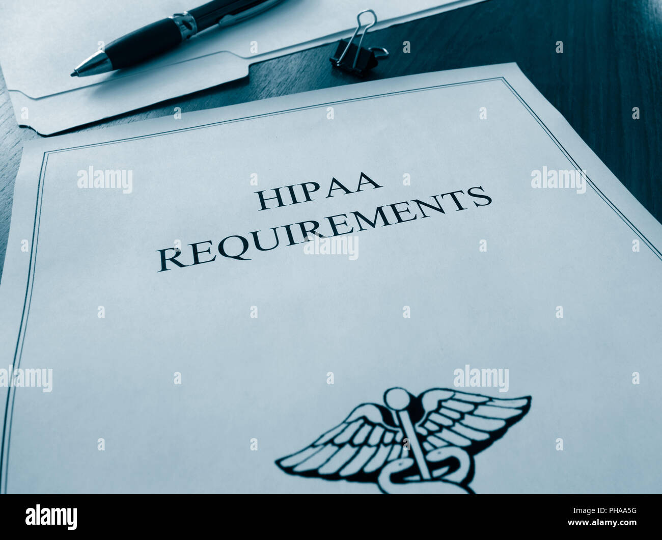 HIPAA Requirements documents Stock Photo