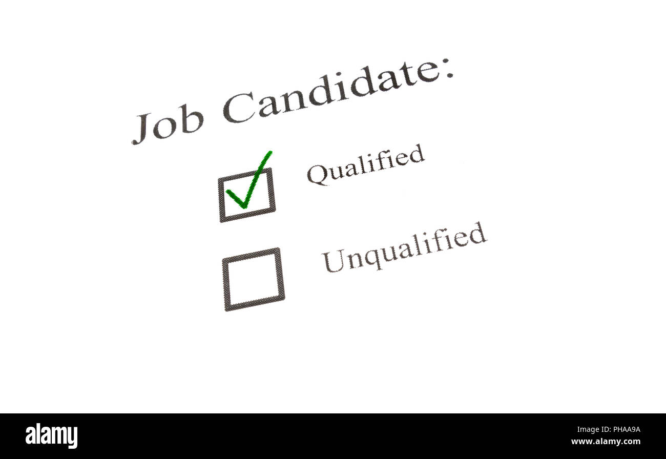 qualified candidate check Stock Photo