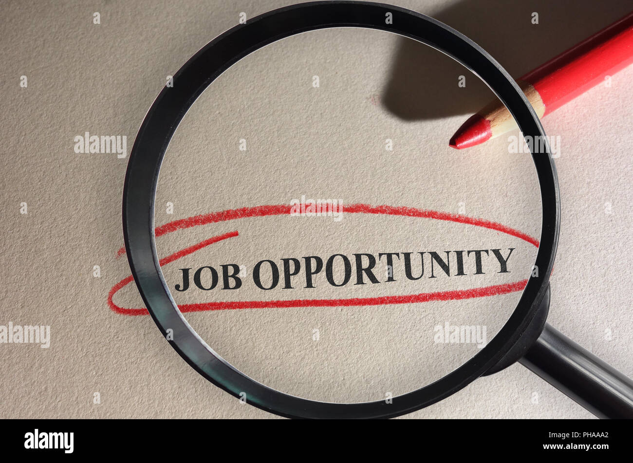 Job Opportunity search Stock Photo