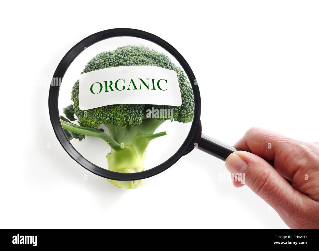 Organic food inspection Stock Photo