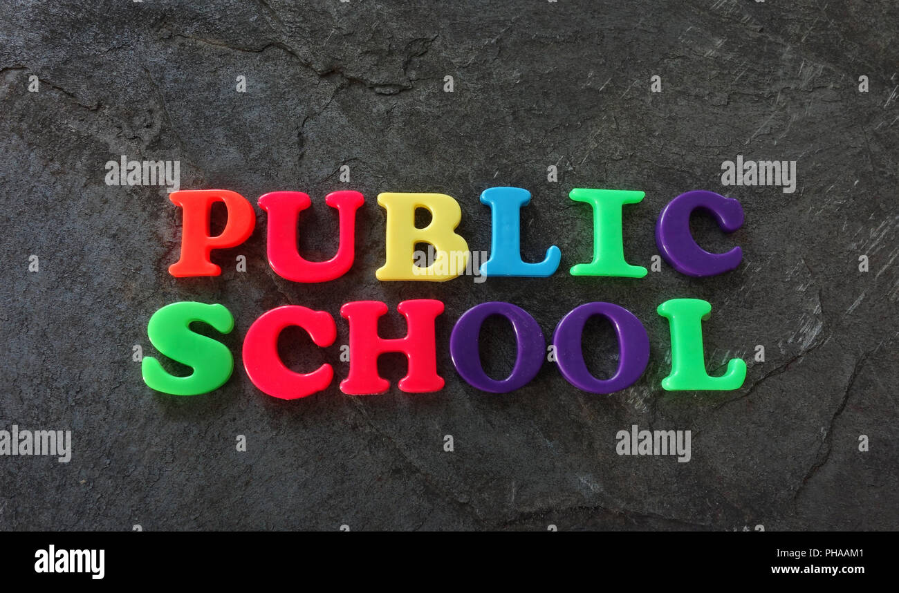 Public school letters Stock Photo