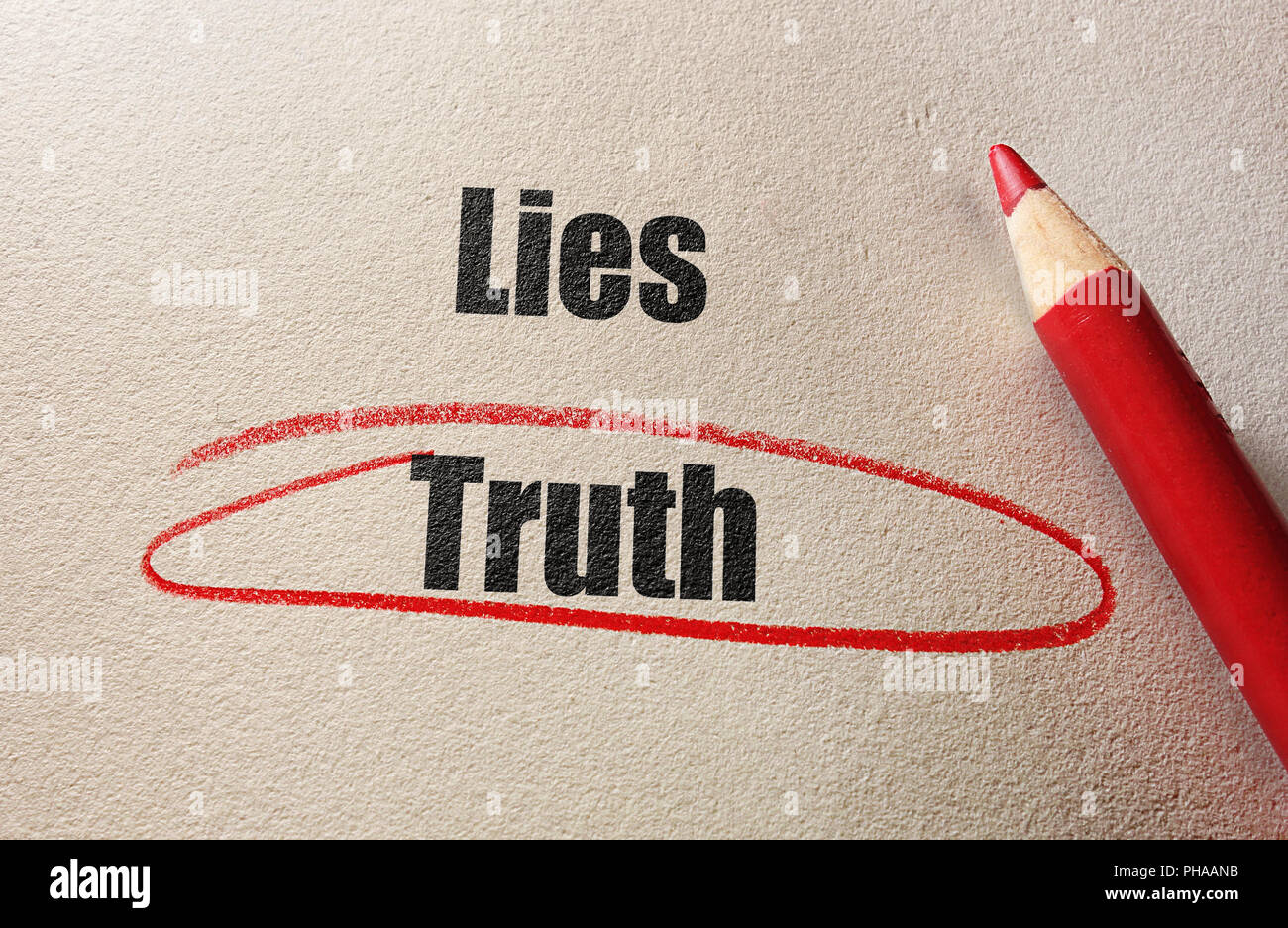 Truth red circle Stock Photo