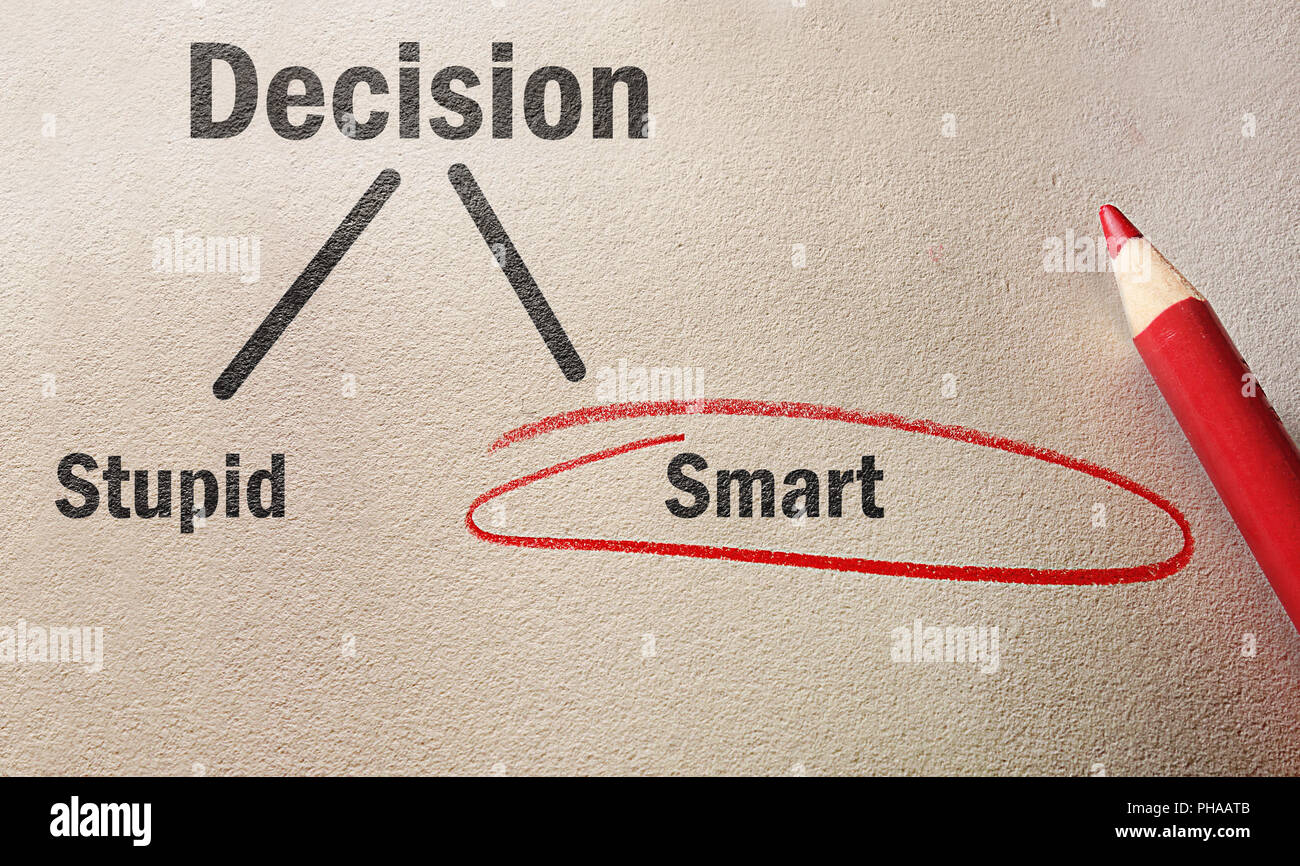 Make the smart decision Stock Photo