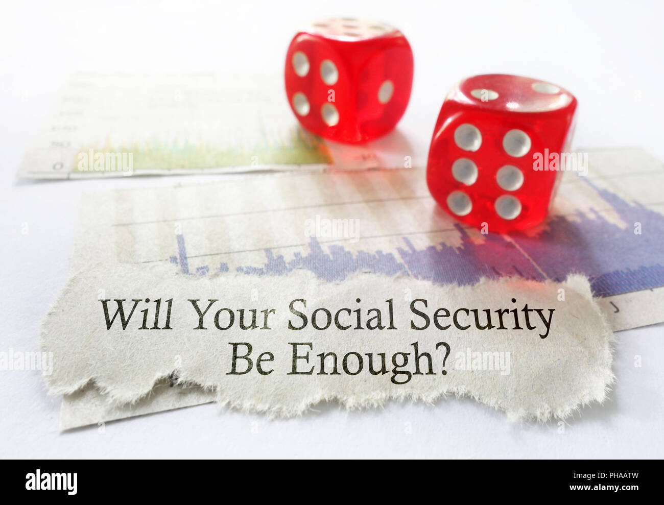 Social Security dice Stock Photo
