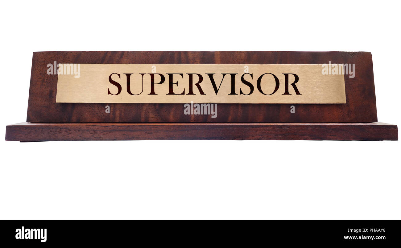 Supervisor name plate Stock Photo
