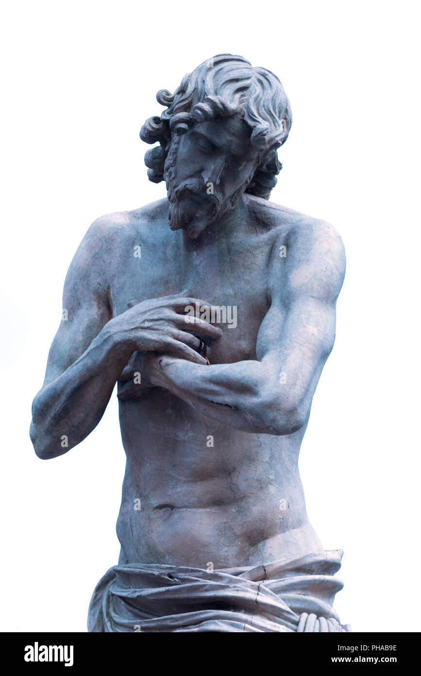 statue at ponte milvio (milvian bridge), rome Stock Photo