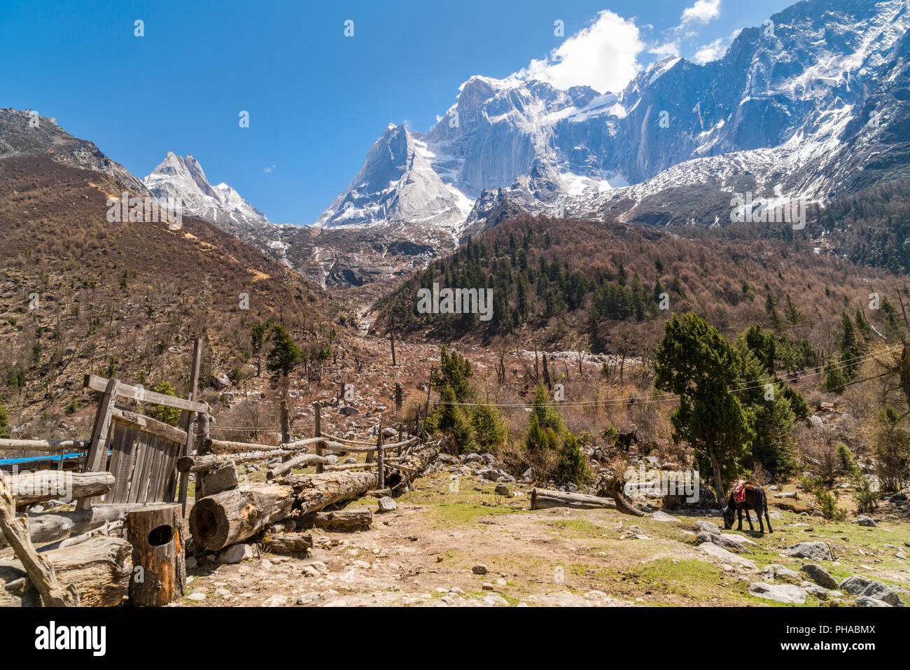 View of snow mountain in Sichuan Stock Photo