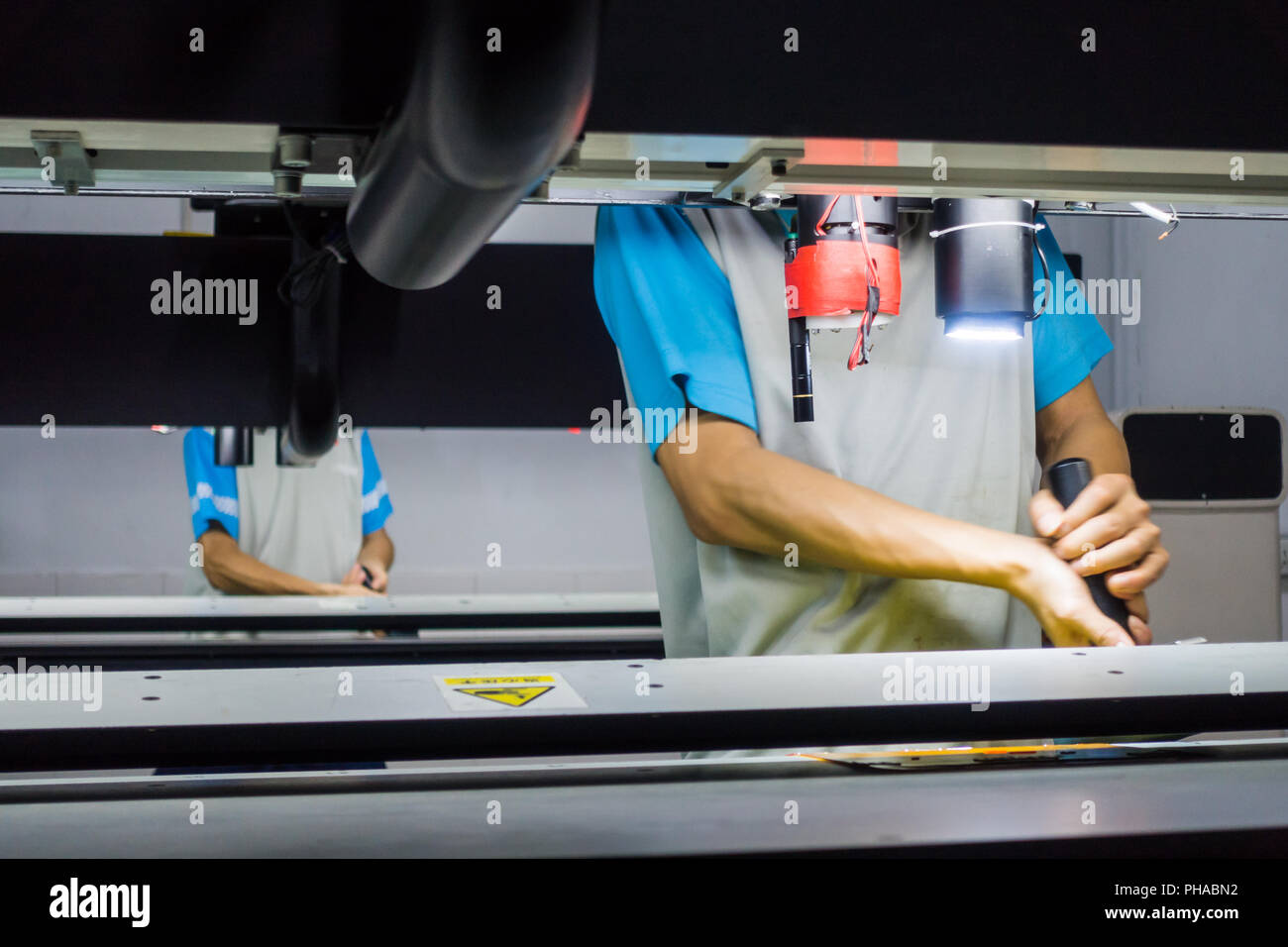 Plate Mounting Technical Process Machine Industry Flexography Stock Photo