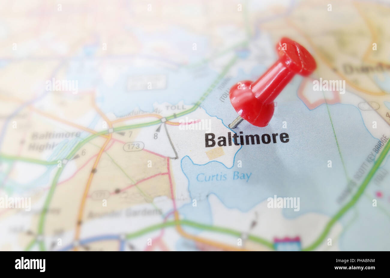 Baltimore map pin Stock Photo