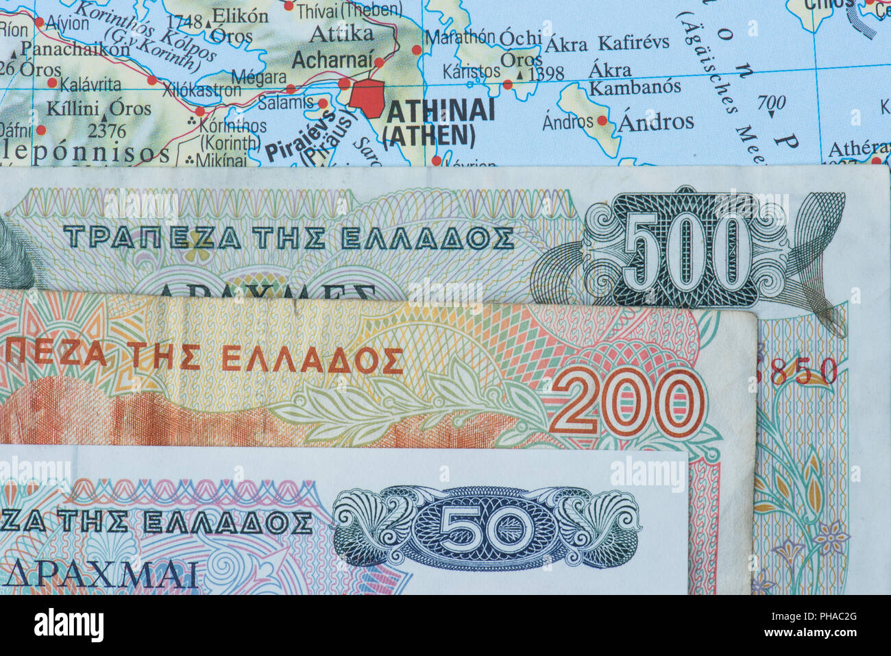 old currency Drachma from Greek Stock Photo