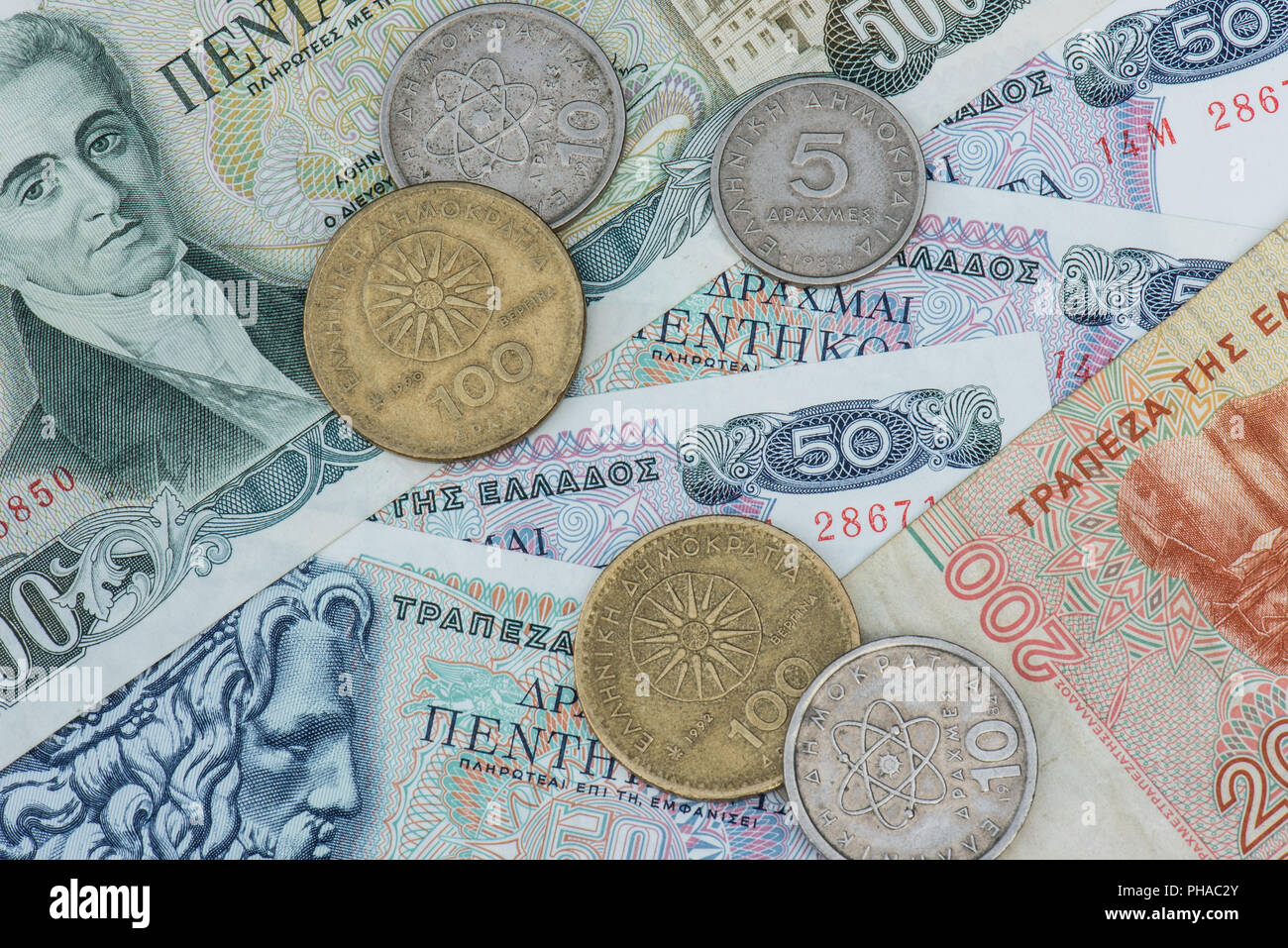 old-greek-currency-drachme-stock-photo-alamy