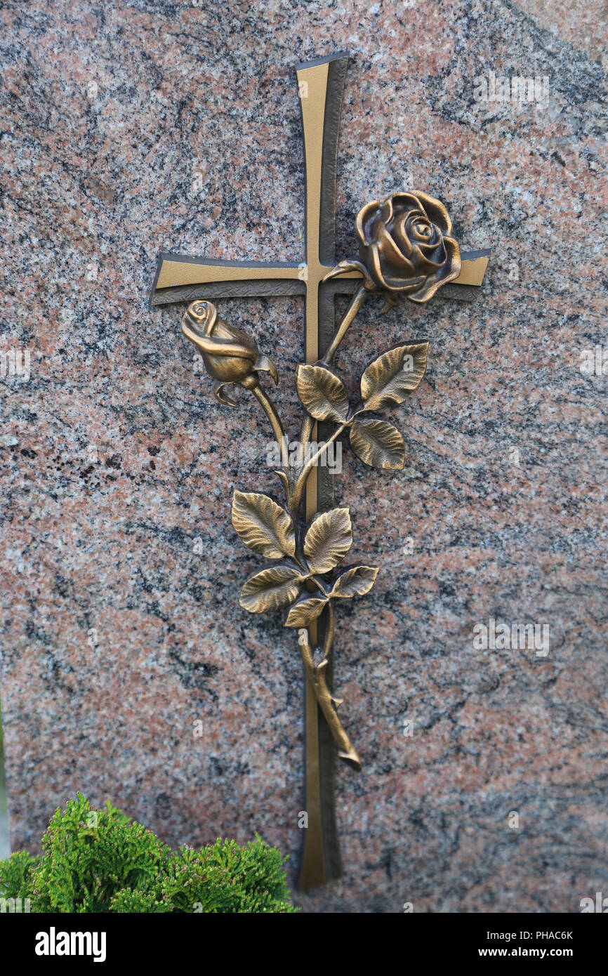 Ornament on a gravestone Stock Photo