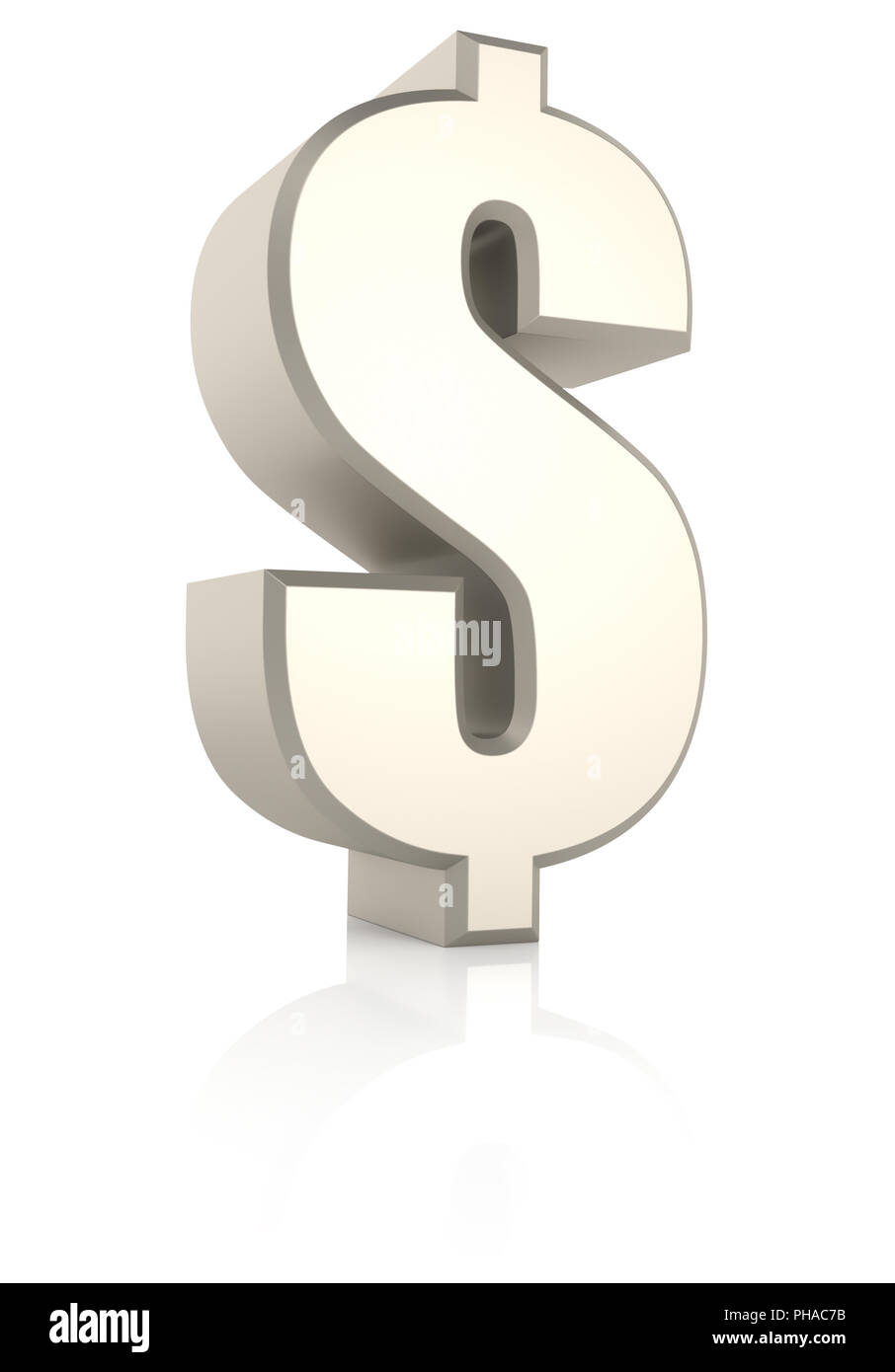 Dollar Sign Ioslated on White Background Stock Photo - Alamy