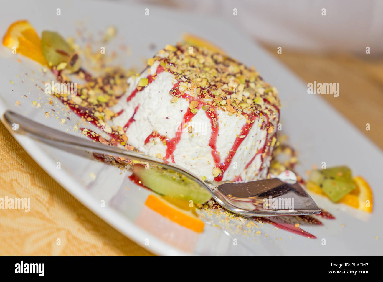 A dish of dessert bavarian cream Stock Photo