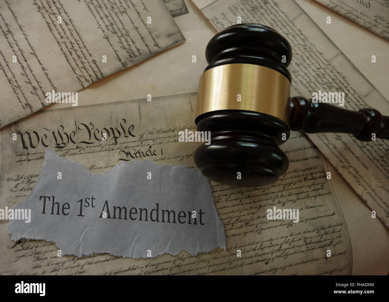 First Amendment constitution rights Stock Photo