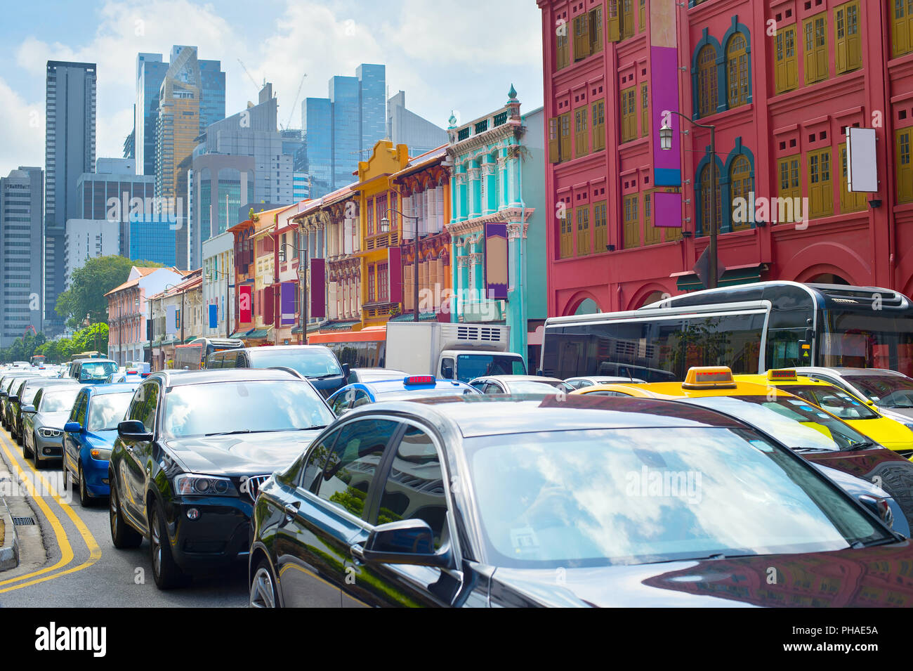 Singapore traffic block Stock Photo Alamy