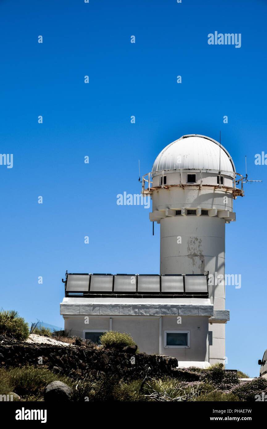 Telescopes of the Teide Astronomical Observatory Stock Photo