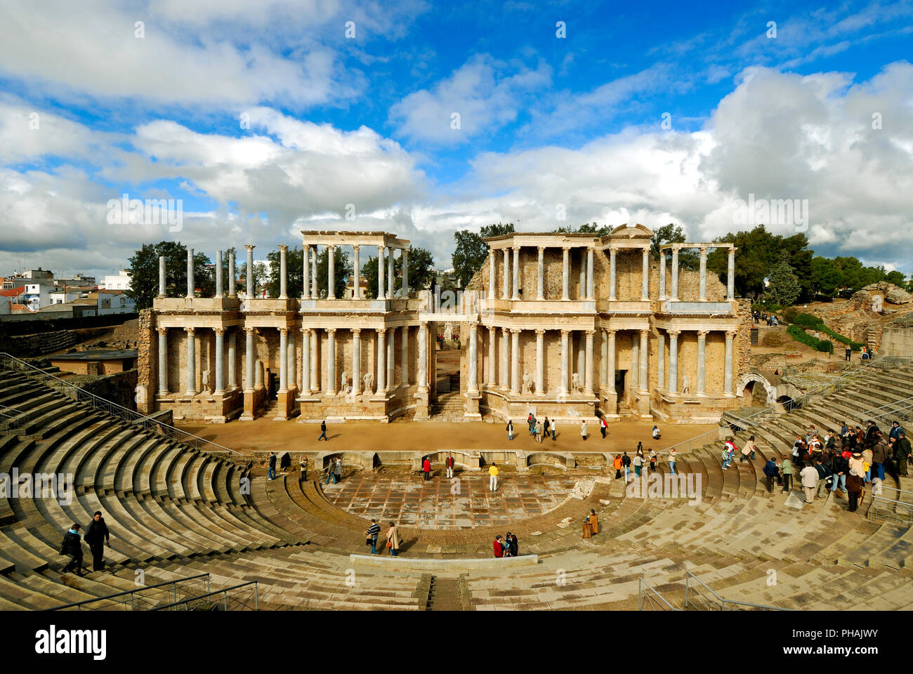 Roman theater of Mérida, a Unesco World Heritage Site. Spain Stock ...