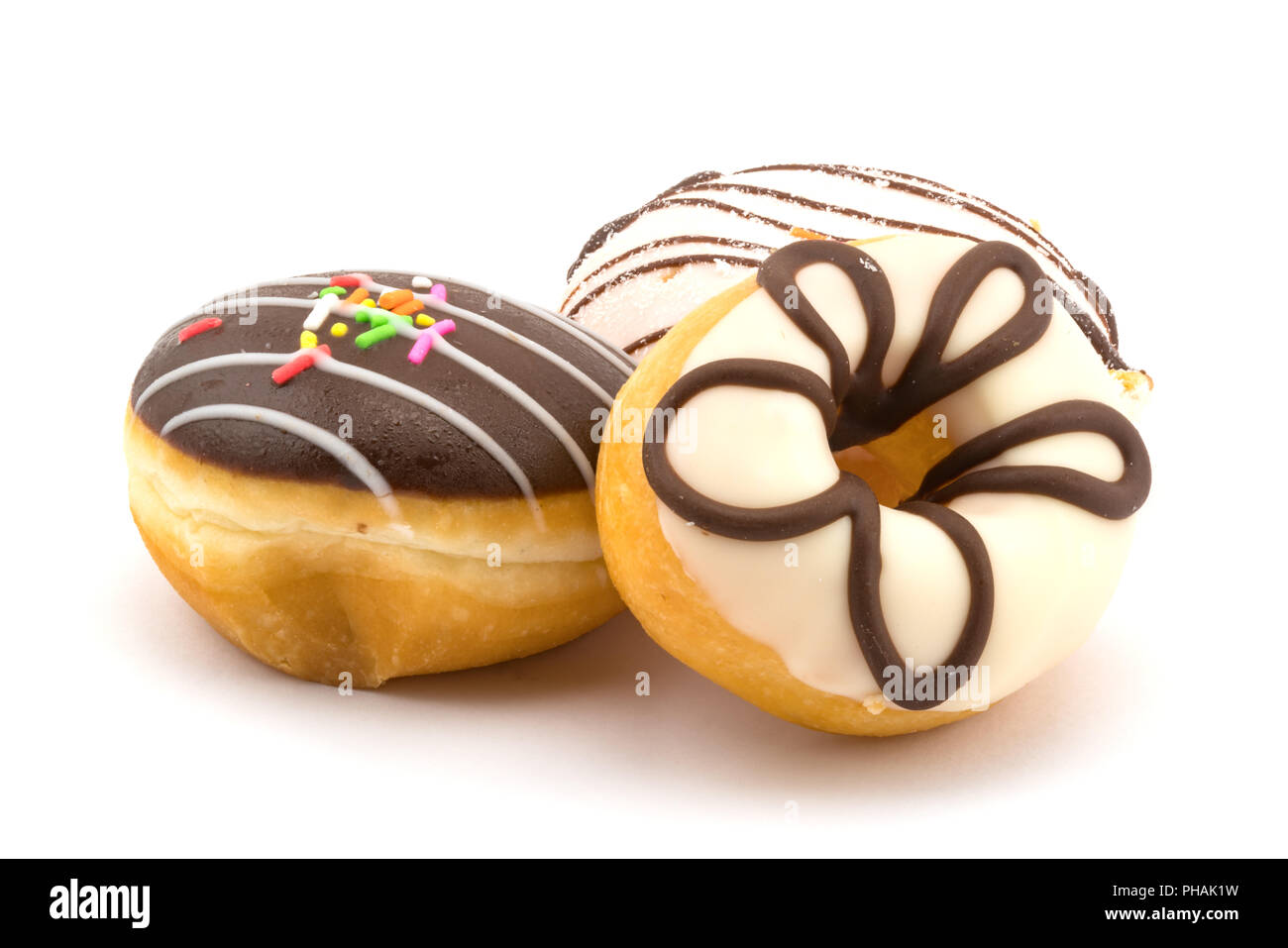 Homemade tasty doughnuts with icing Stock Photo