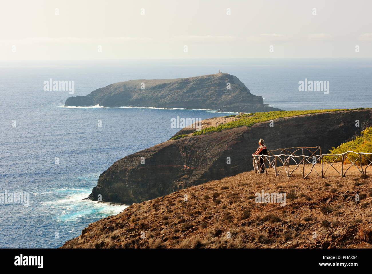 View of Ilhéu do Ferro. Porto Santo island, Madeira. Portugal Stock Photo