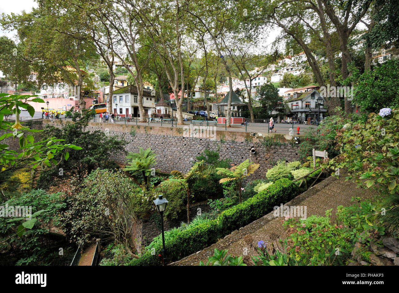 Romantic gardens at Monte, Funchal. Madeira island. Portugal Stock Photo
