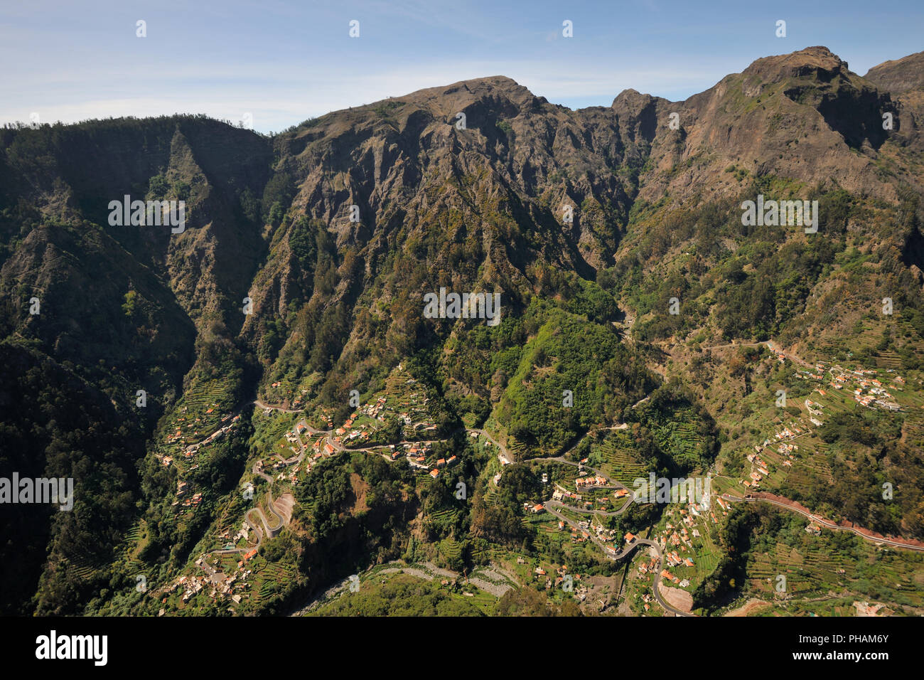 Curral das Freiras valley and village. Eira do Serrado. Madeira island, Portugal Stock Photo