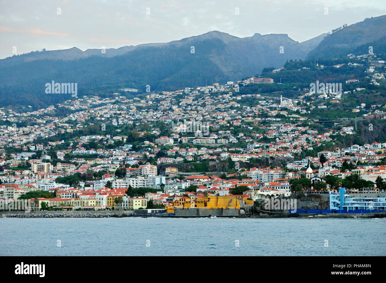 Funchal and São Tiago fortress. Madeira island, Portugal Stock Photo