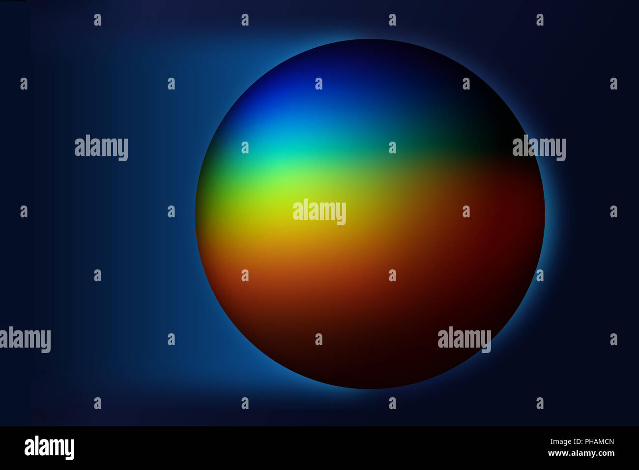 Spectral colors on a sphere Stock Photo