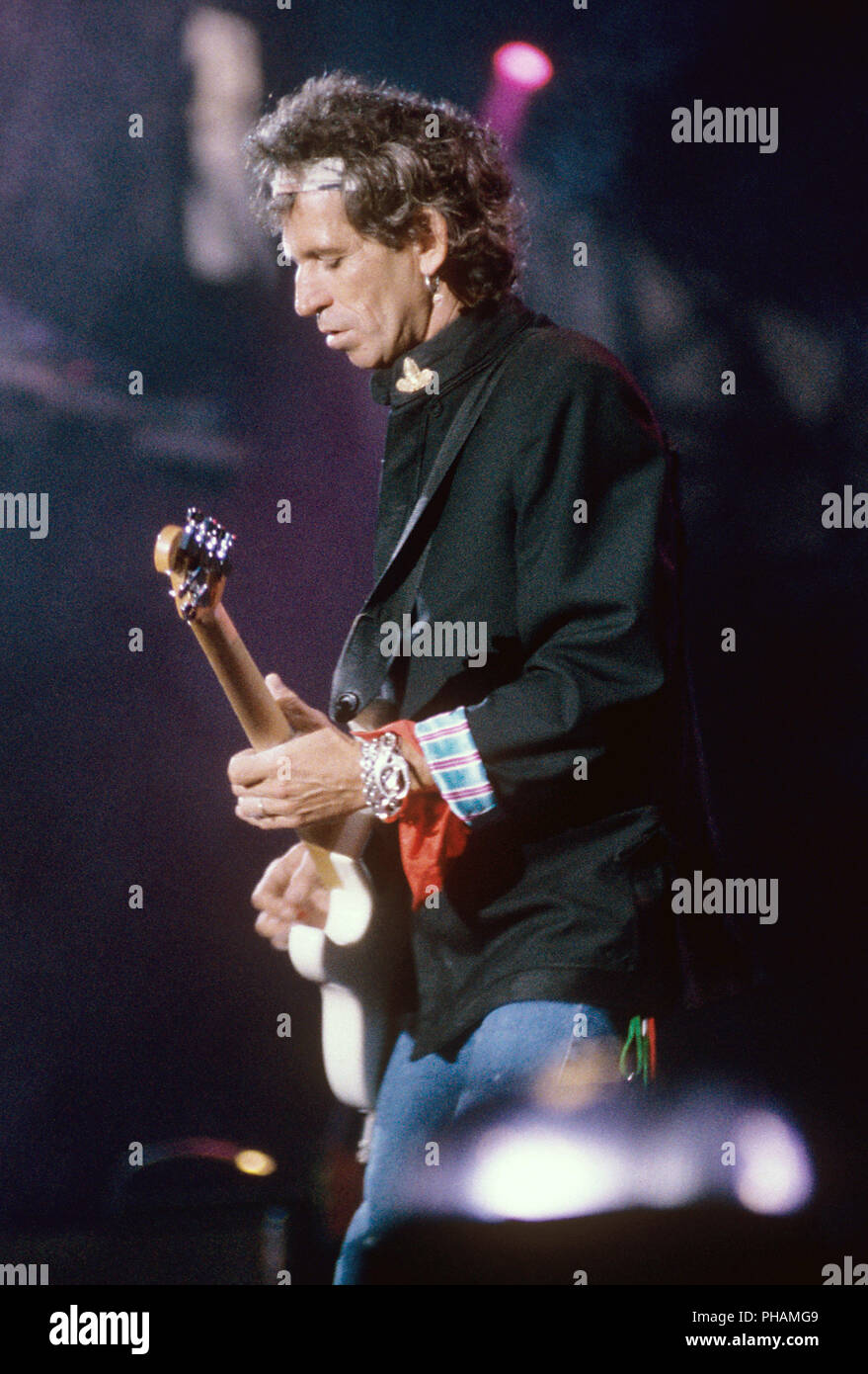 The Rolling Stones (Keith Richards) on 02.06.1990 in München / Munich. |  usage worldwide Stock Photo - Alamy