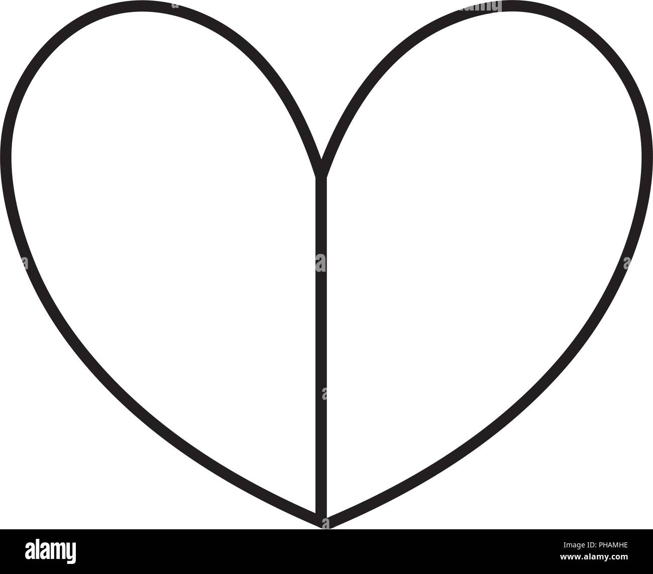 line beauty heart love symbol design vector illustration Stock Vector ...
