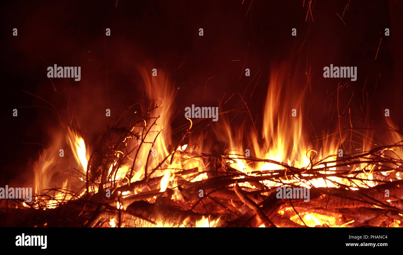 Crackling fire Stock Photo