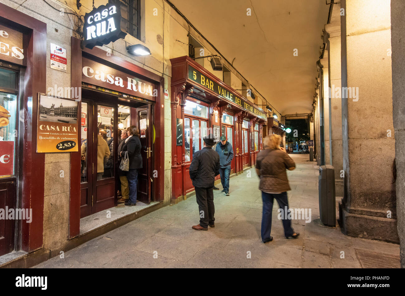 Tapas bars at the Plaza Mayor, Madrid. Spain Stock Photo Alamy