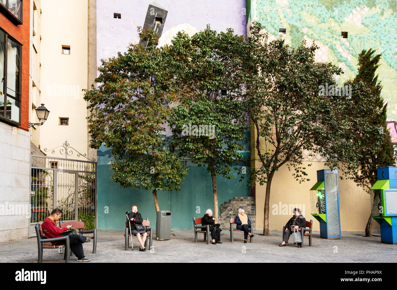 Street scene in Madrid, Spain Stock Photo