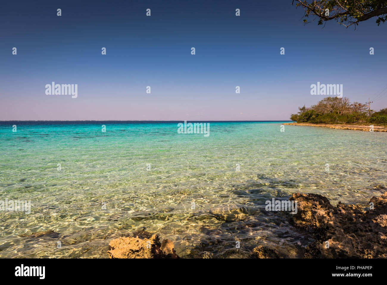 This beautiful beach cove in Cuba was the site of the famous CIA-sponsored Bay of Pigs Invasion in 1961 that ultimately failed. Stock Photo