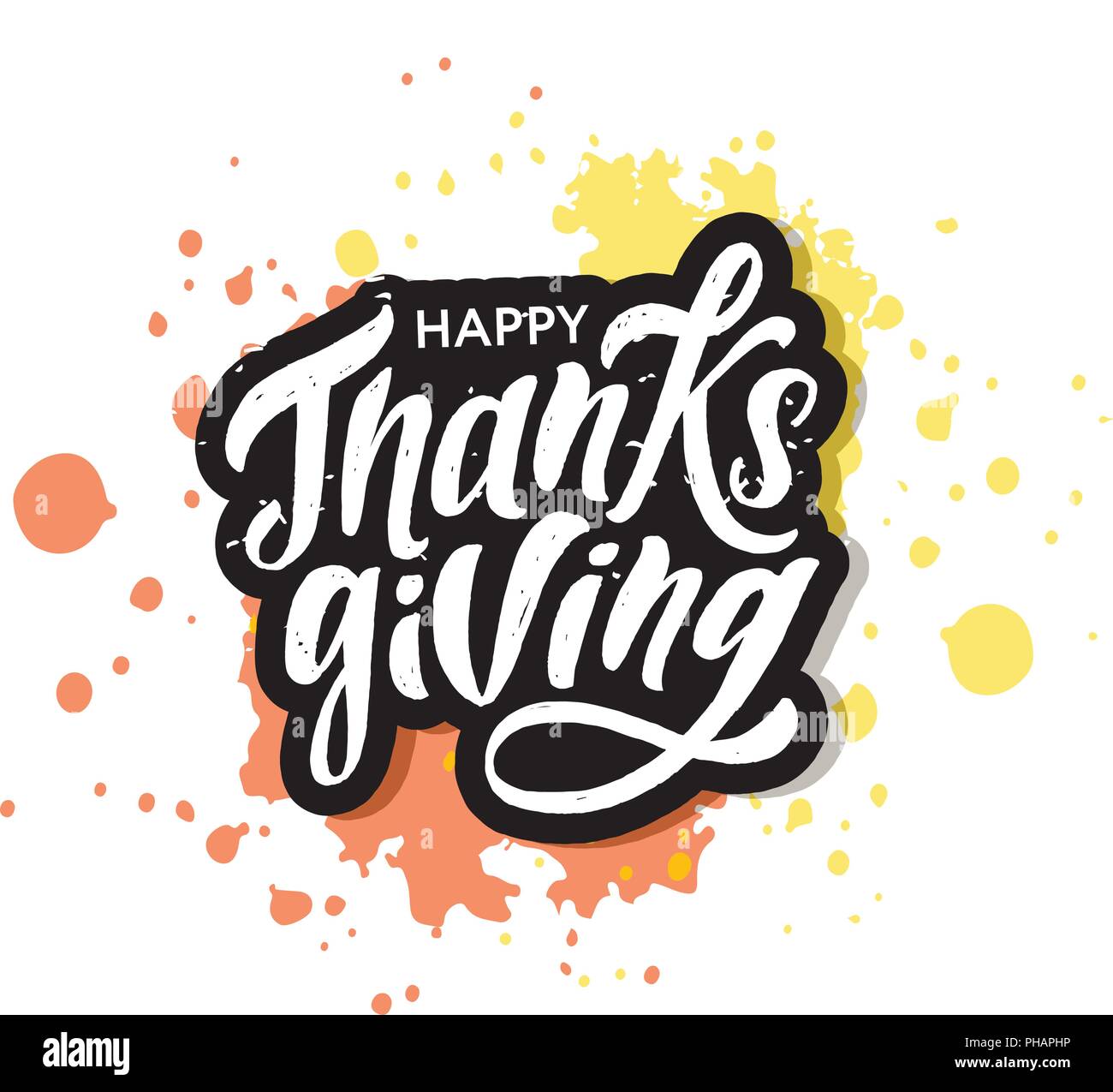 Happy Thanksgiving lettering Calligraphy Brush Text Holiday Vector ...
