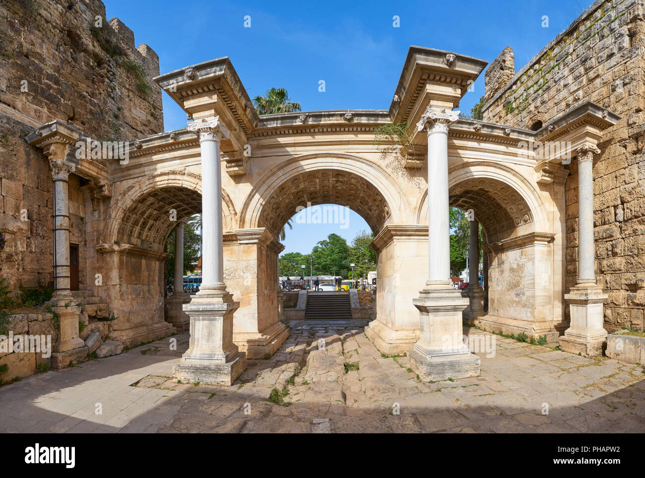 Hadrians Gate, Antalya old town, Turkey Stock Photo