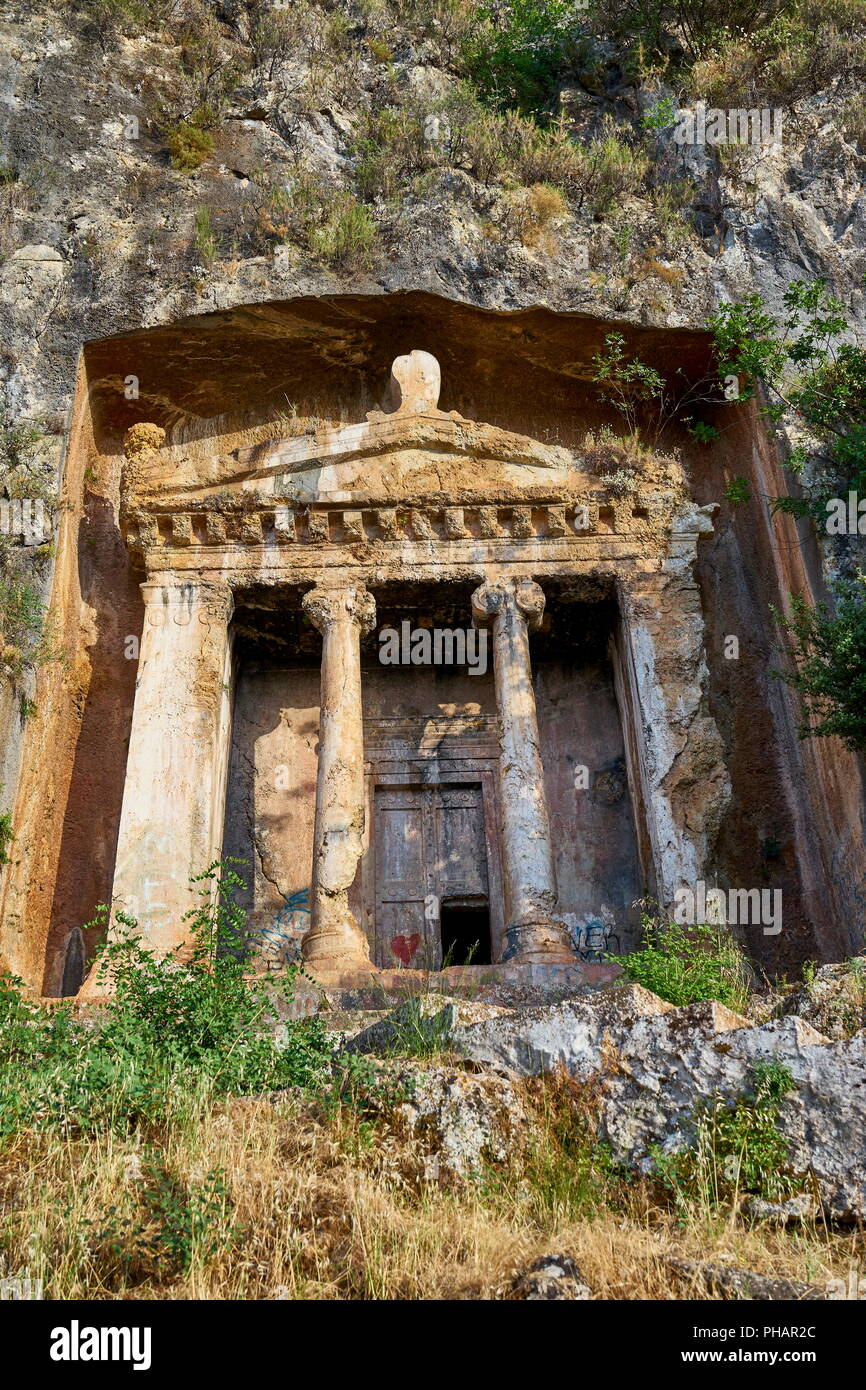 Lycian tombs, Fethiye, Turkey Stock Photo