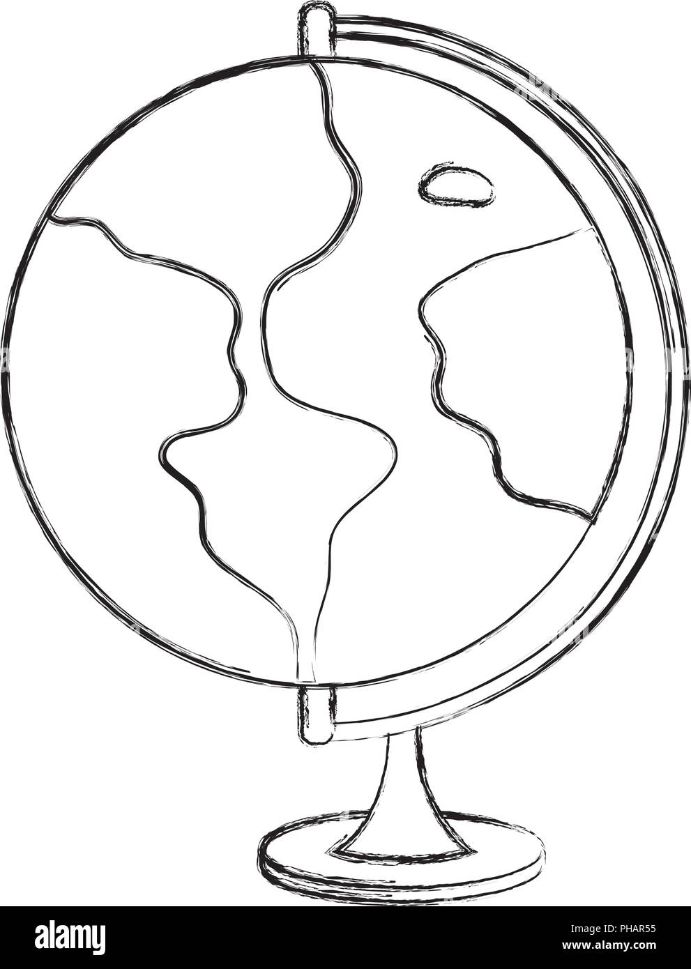 grunge global earth planet map desk vector illustration Stock Vector ...