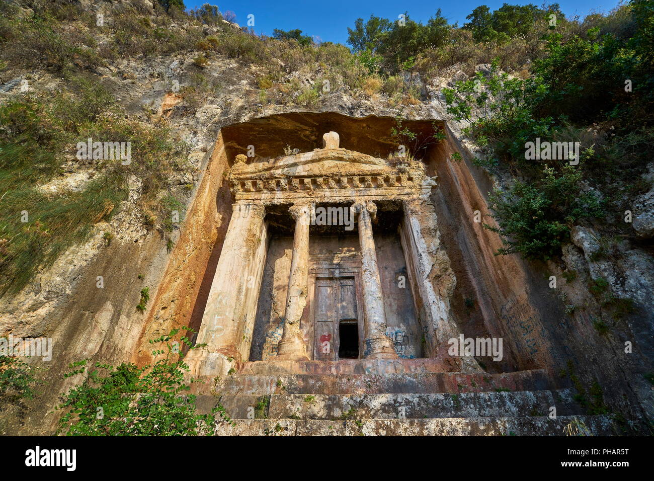 Lycian tombs, Fethiye, Turkey Stock Photo