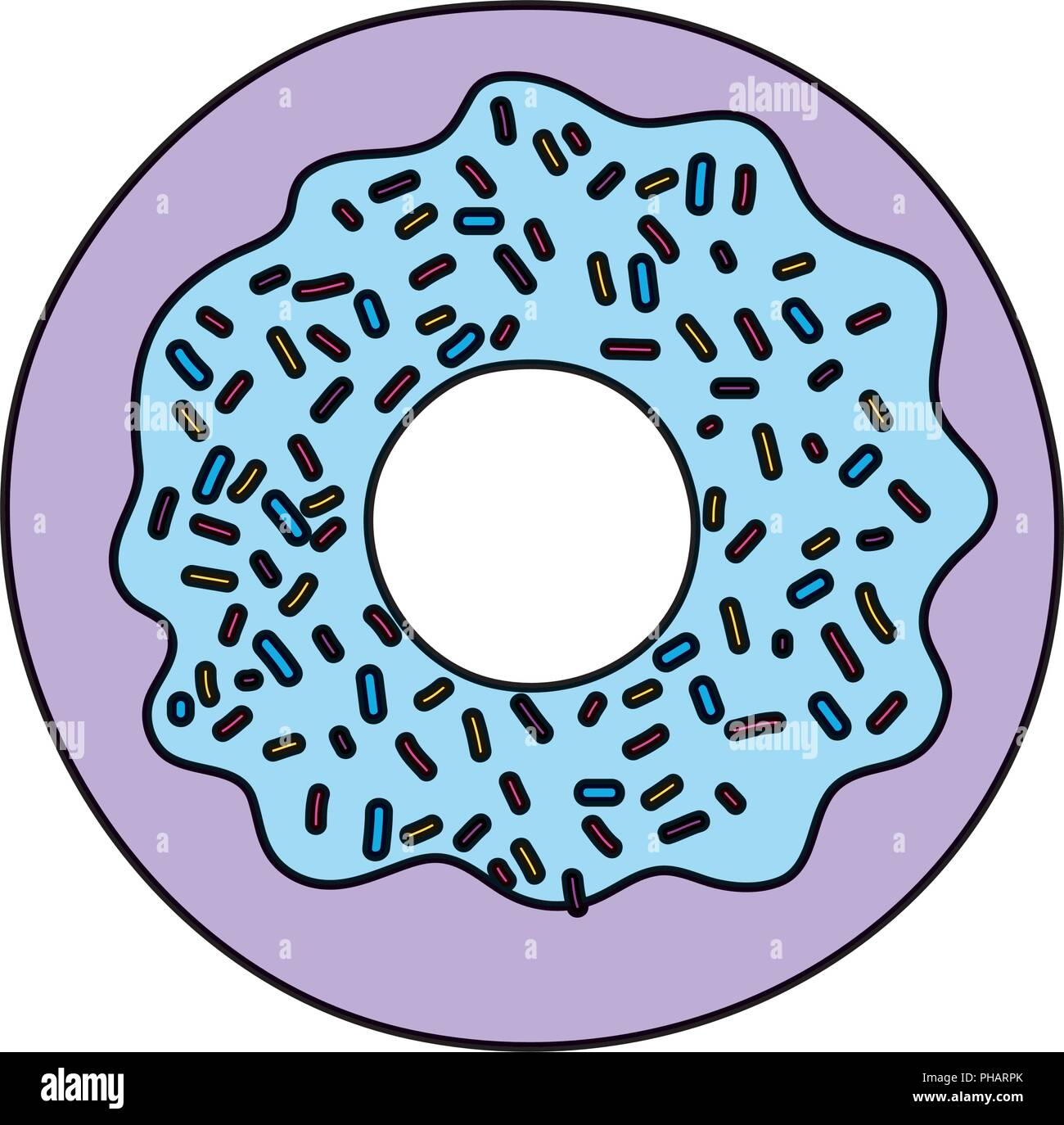 color sweet donut dessert pastry food vector illustration Stock Vector ...