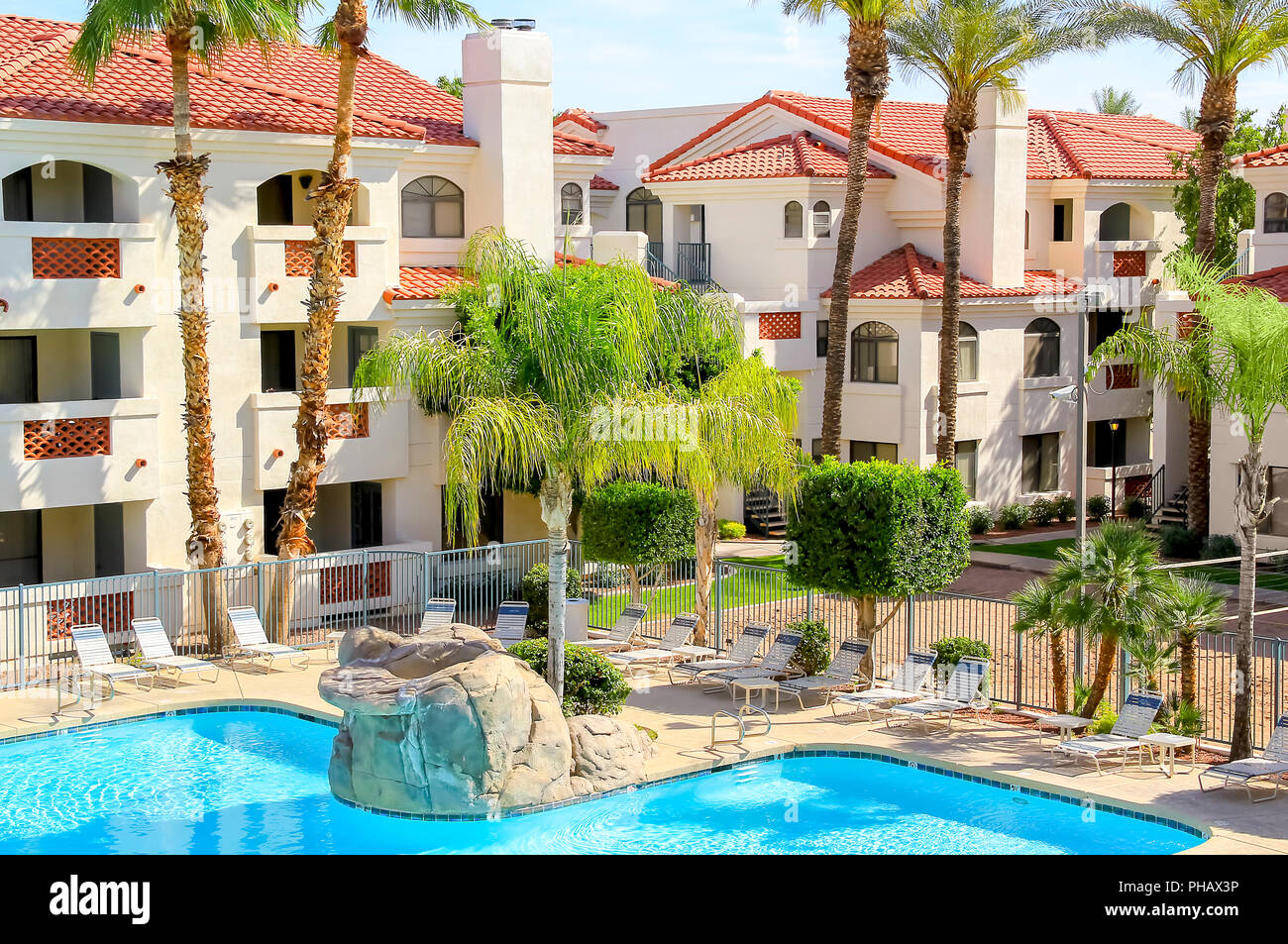 Apartment Complex Pool and Volleyball Court Stock Photo Alamy