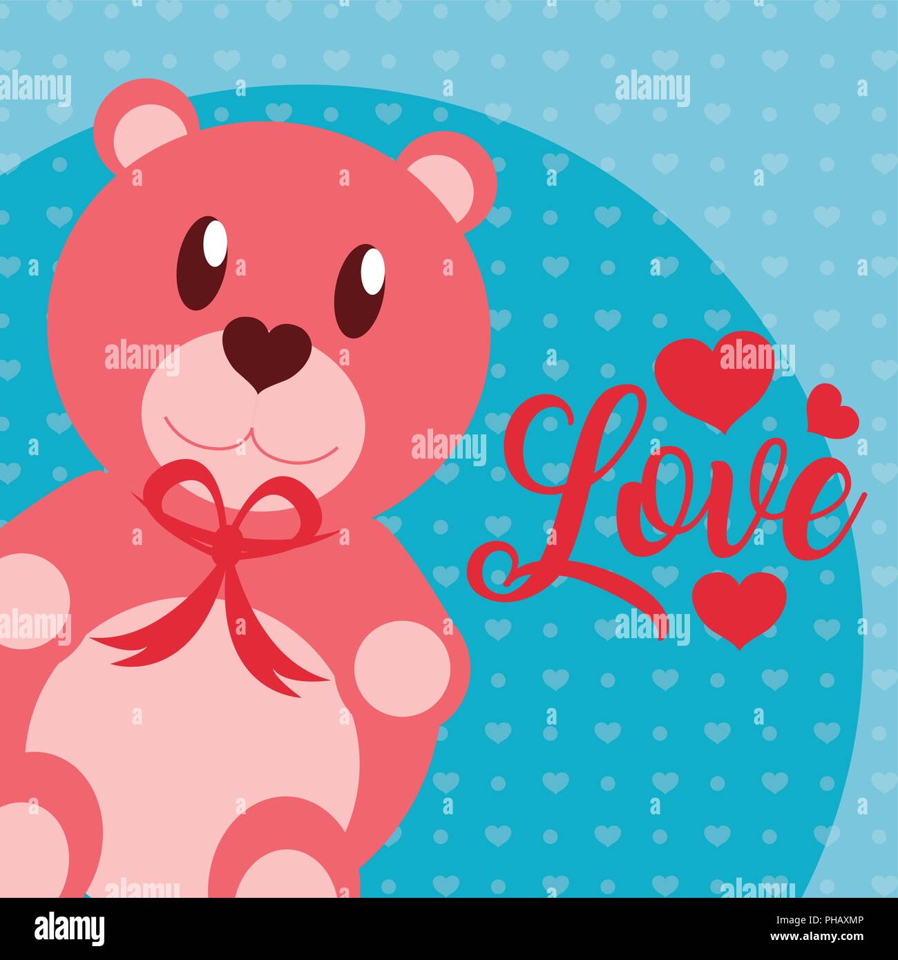 Cute love with teddy cartoons vector illustration graphic design Stock ...