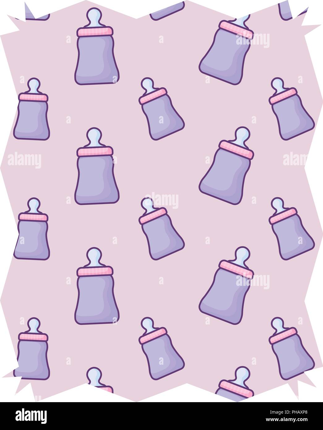 abstract frame with baby bottle pattern over white background, vector ...