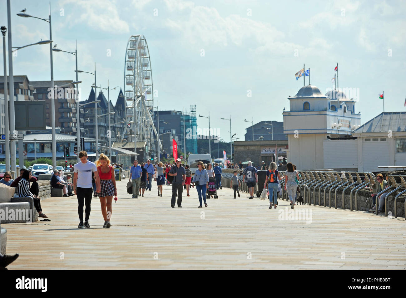 UK Weather. Record numbers of Visitors to Weston Super Mare up due to the Hot Weather this year